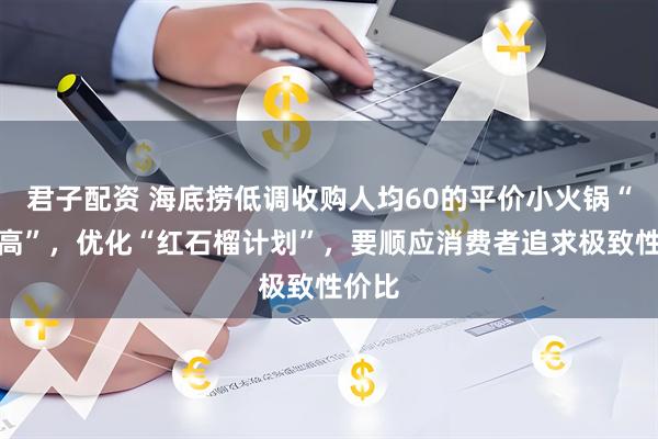 君子配资 海底捞低调收购人均60的平价小火锅“举高高”，优化“红石榴计划”，要顺应消费者追求极致性价比