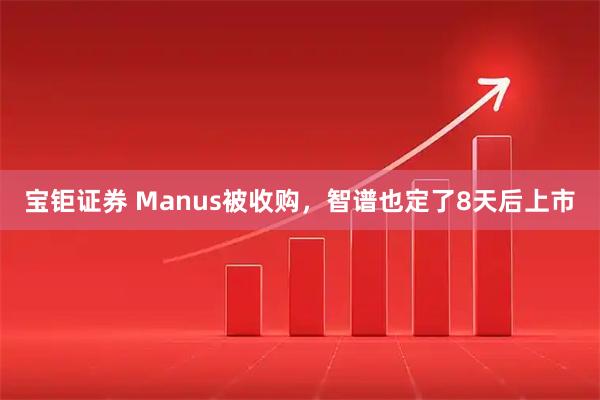 宝钜证券 Manus被收购，智谱也定了8天后上市